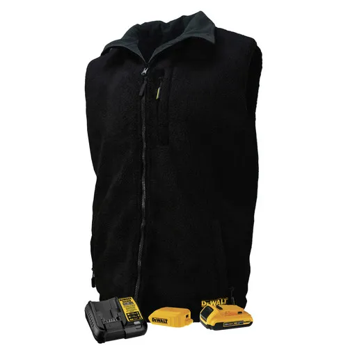 Dewalt 20V MAX Lithium-Ion Reversible Heated Fleece Vest Kit - Extra Large, Black - DCHV086BD1-XL