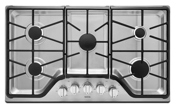 Maytag 36 In. Wide Gas Cooktop W/ Duraguard Protective Finish, 36 In. In Stainless Steel
