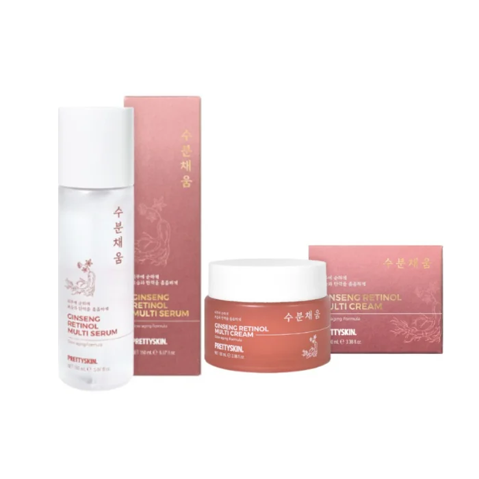 PRETTYSKIN - Ginseng Retinol Multi Cream - 100ml (1ea) + Serum - 150ml (1ea) Set