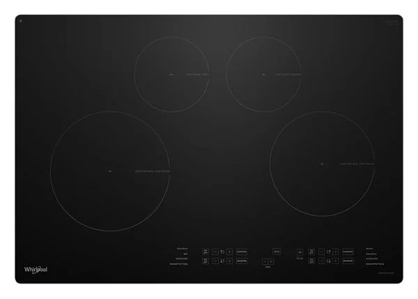 Whirlpool Induction Cooktop with WipeClean Coating - 4 Elements in Black 30" WCIT6030SB