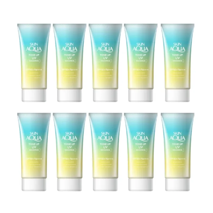 Rohto Mentholatum Skin Aqua Tone Up UV Essence Green SPF50+ PA++++ 80g (10ea) Set