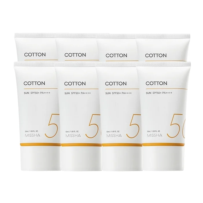 MISSHA All Around Safe Block Cotton Sun SPF50+ PA++++ (New Version of All Around Safe Block Daily Sun) - 50ml (8ea) Set