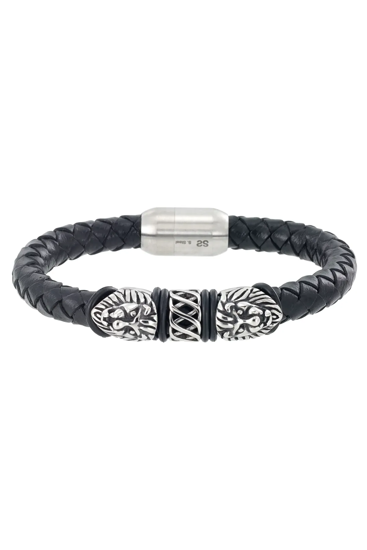 Lion's Head Leather Bracelet