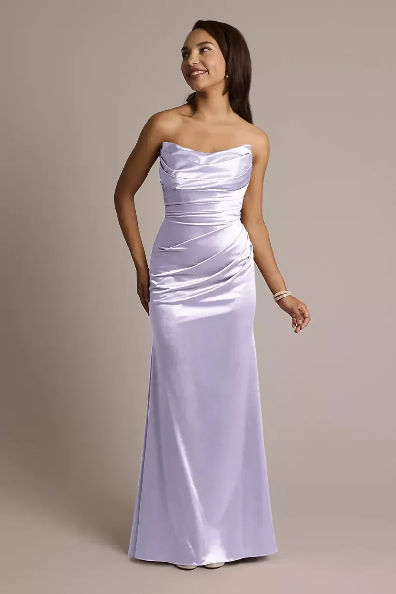 Galina Signature Sculpting Satin Strapless Mermaid Dress in Iris Size: 22 David's Bridal