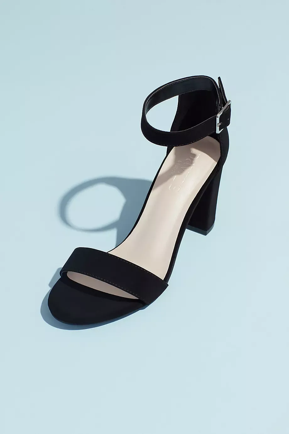 Block Heel Ankle Strap Sandal in Black Size: 10 David's Bridal