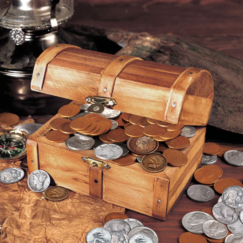 Treasure Chest of 51 Historic Coins