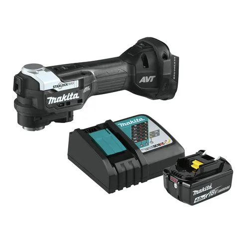Makita 18V LXT StarlockMax Brushless Lithium-Ion Cordless Sub Compact Multi-Tool with Battery and Charger Starter Pack Bundle (4 Ah) - XMT04ZB-BL1840BDC1
