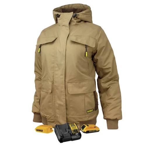 Dewalt 20V MAX Lithium-Ion Women's Ripstop Canvas Heated Jacket Kit - Large, Dune - DCHJ092D1-L