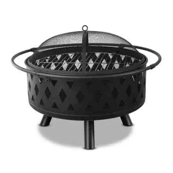 Portable Outdoor Fire Pit And BBQ - Black