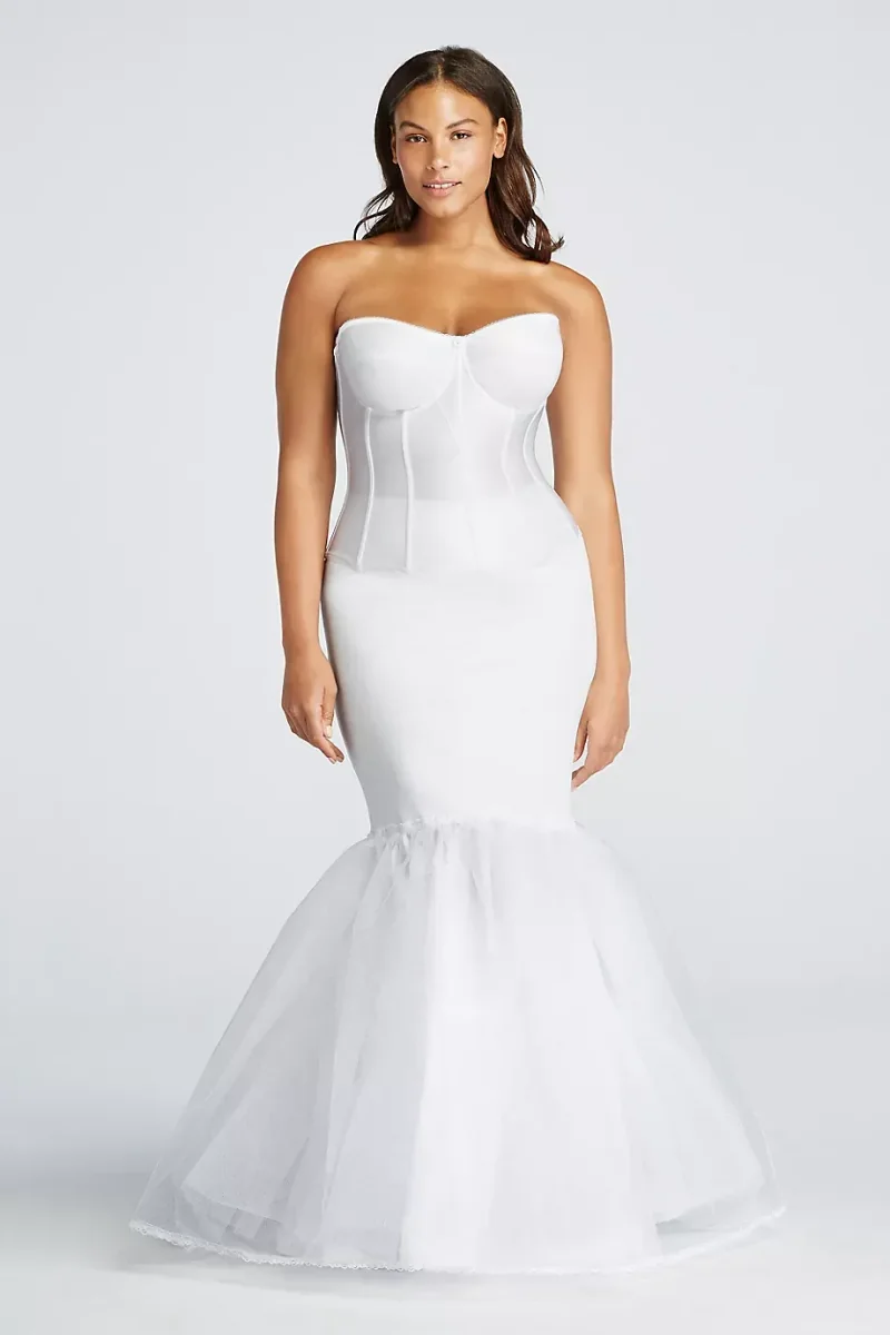 A-line Dress Silhouette Slip in White Size: 3X David's Bridal
