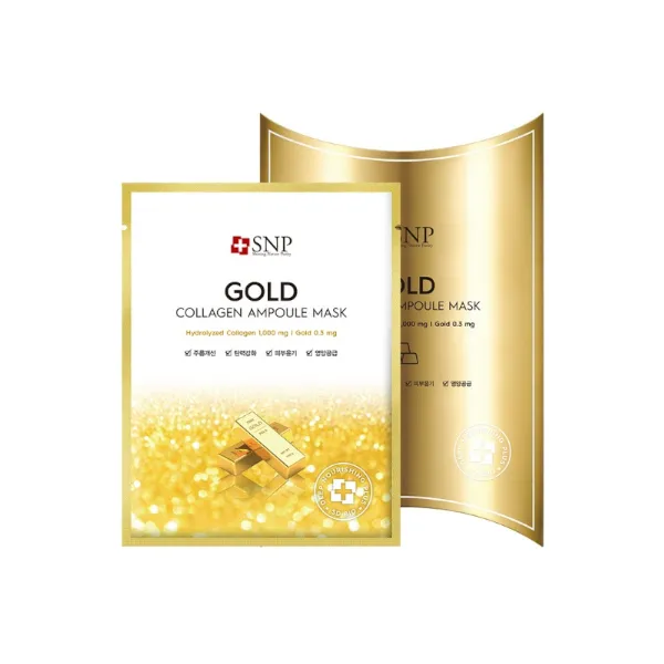 SNP - Gold Collagen Ampoule Mask - 10pcs