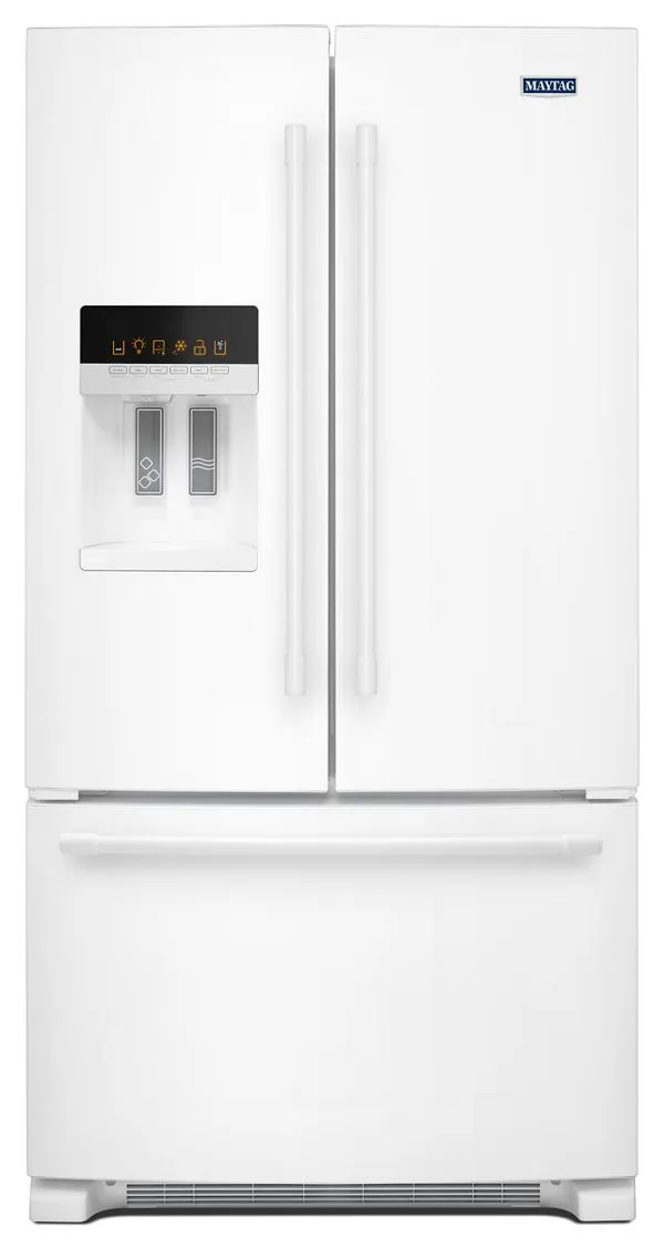 Maytag 36- In. Wide French Door Refrigerator W/ Powercold Feature, 25 Cu. Ft. In White-On-White