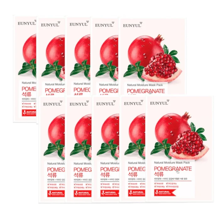 EUNYUL - Natural Moisture Mask Pack - Pomegranate - 10pcs set