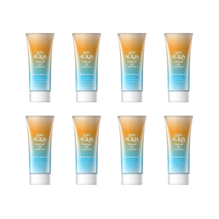 Rohto Mentholatum - Skin Aqua Tone Up Essence Latte Beige SPF50+ PA++++ - 80g (8ea) Set