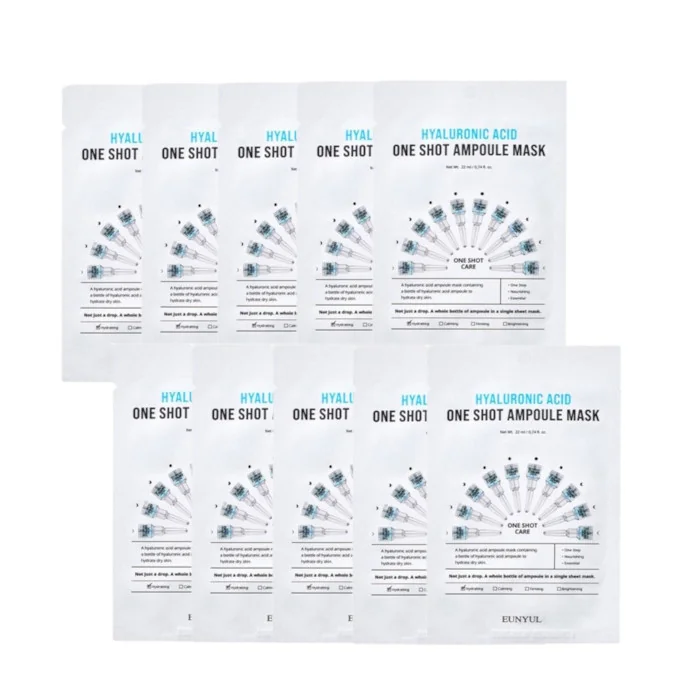 EUNYUL - One Shot Ampoule Mask - Hyaluronic Acid - 10pcs set