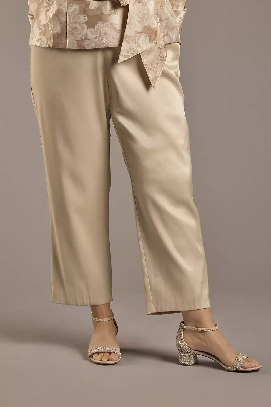 Alex Evenings Shine Fabric Pull-On Pants in Champagne Size: 3X David's Bridal