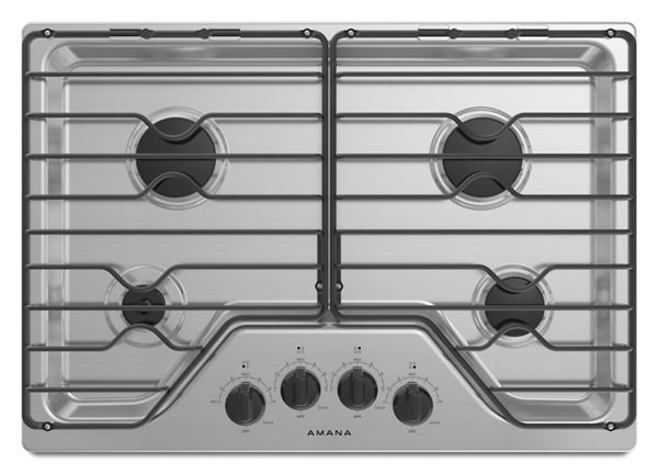 Amana 30" Gas Cooktop with 4 Burners in Stainless Steel
