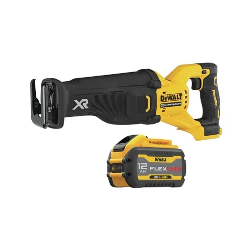 Dewalt 20V MAX XR Brushless Cordless Reciprocating Saw with Power DetectTool Technology and 20V/60V MAX FlexVolt 12 Ah Lithium-Ion Battery Bundle - DCS368BDCB612