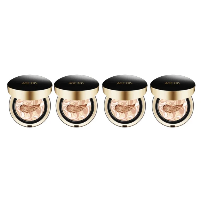 Age 20's - Signature Essence Cover Pact Intense Cover (with Refill) - 14g - No.23 Medium Beige (4ea) Set
