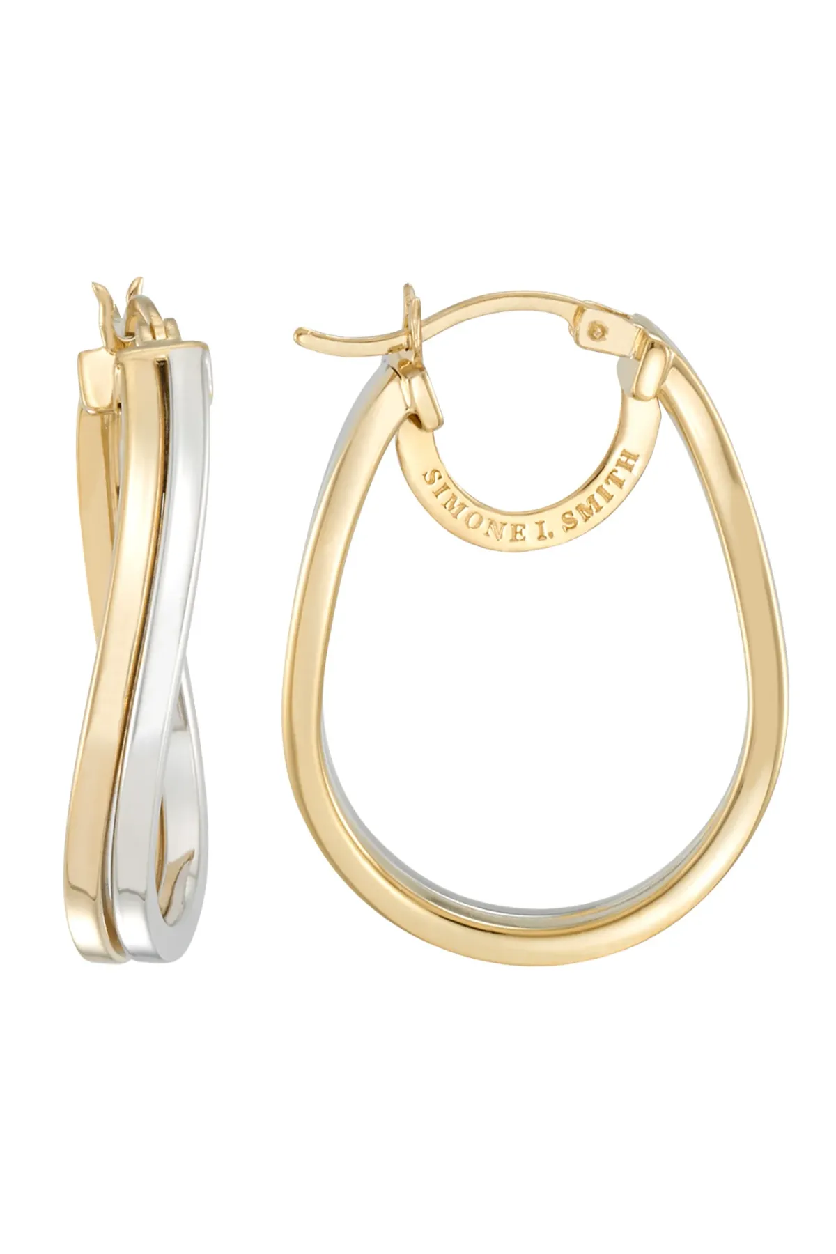 Two Tone Double Wave Hoops