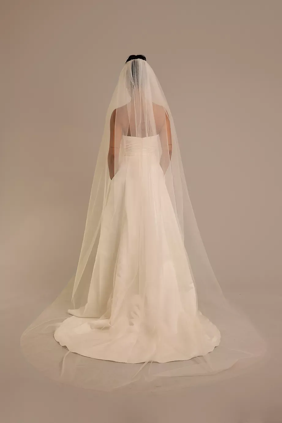 DB Studio Raw Edge Tulle Chapel Veil in Ivory David's Bridal