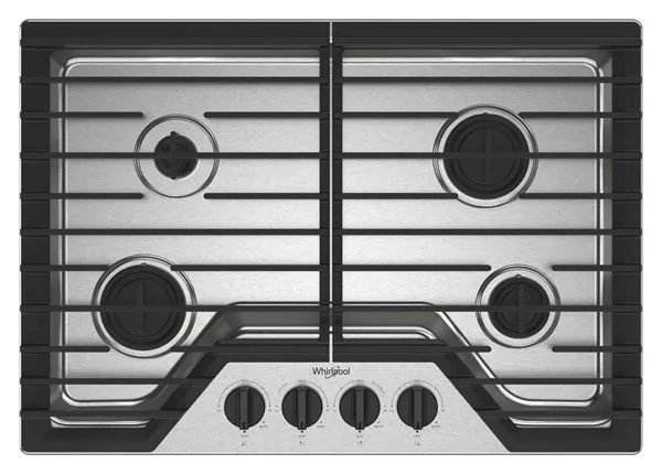 Whirlpool 30 in. Gas Cooktop with SpeedHeat Burners in Stainless Steel 30 in.