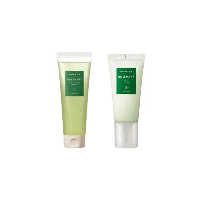 aromatica - Rosemary Scalp Scrub - 165g (1ea) + Rosemary Scalp Scaling Shampoo - 180ml (1ea) Set