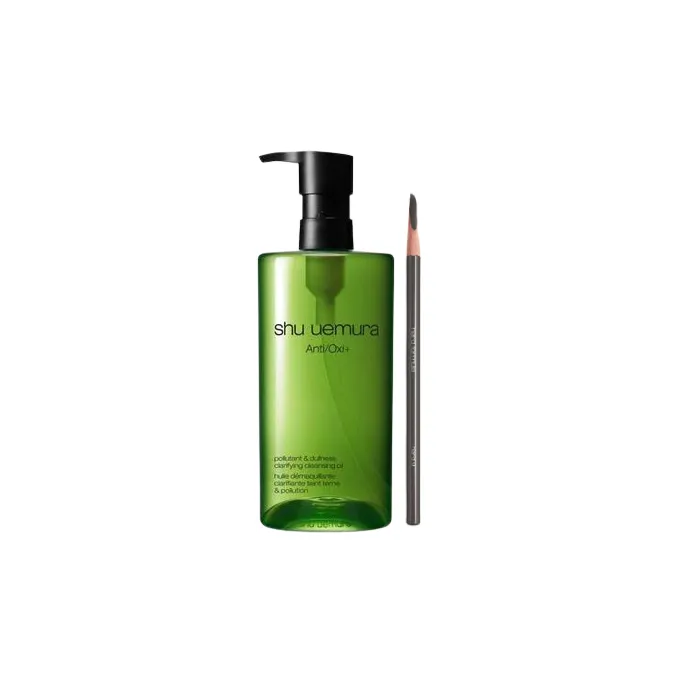 Shu Uemura Hero Set D (Anti/Oxi+ Pollutant & Dullness Clarifying Cleansing Oil 450ml & H9 Hard Formula Eyebrow Pencil - 05...