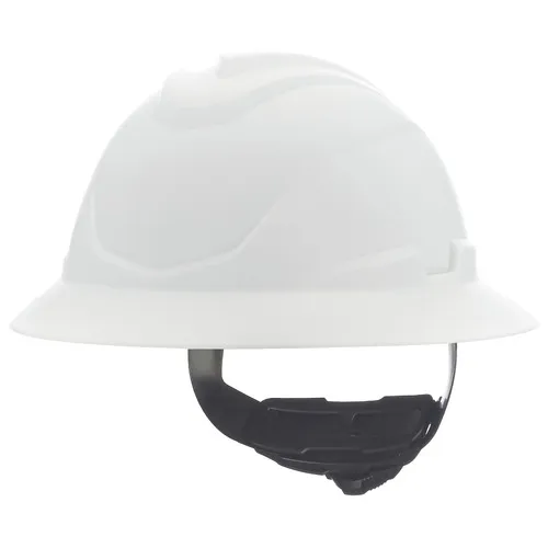 MSA V-Gard C1 Fas-Trac III Full Brim Non-Vented Hard Hat - White - 10215837