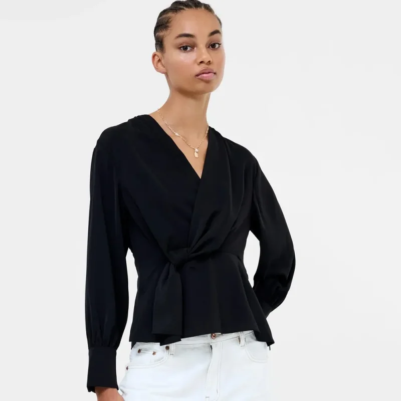 Laurel Crepe Peplum Top