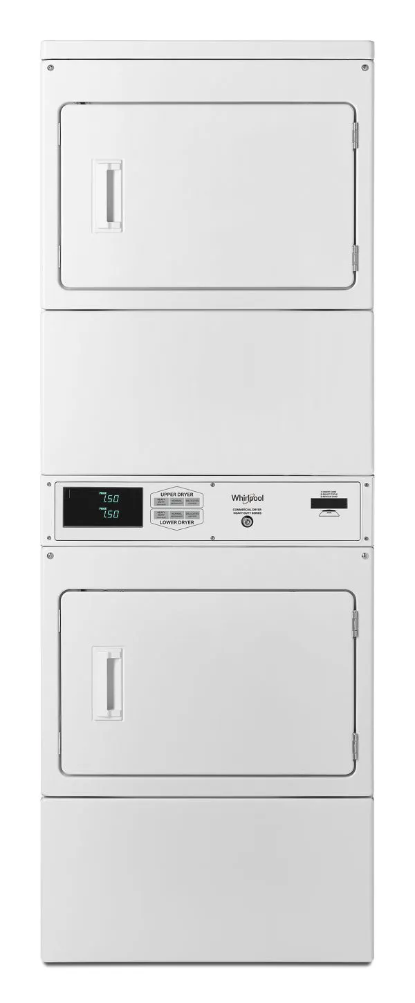 Whirlpool Commercial Gas Stack Dryer, Non-Coin in White 7.4 cu. ft. CGSP2978JQ