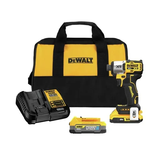 Factory Reconditioned Dewalt 20V MAX XR Lithium-Ion Brushless 3-Speed 1/4 in. Cordless Impact Driver Kit with POWERSTACK (1.7 Ah/2 Ah) - DCF845D1E1R