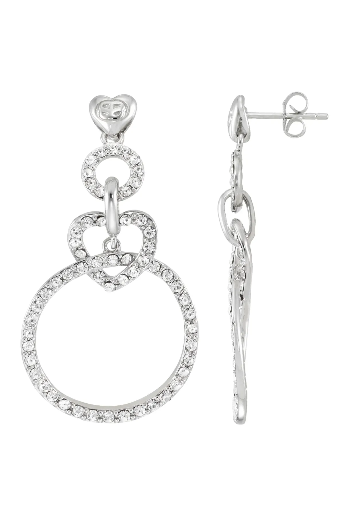 Amore Hearts And Kisses Dangle Earrings - Petite