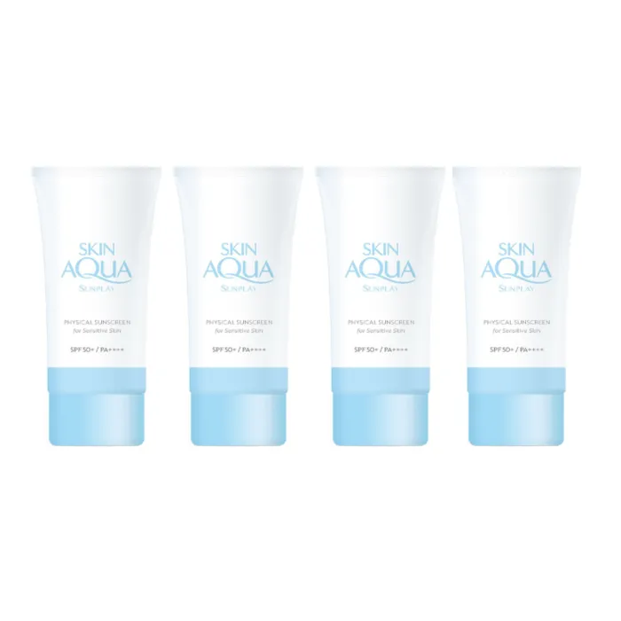 Rohto Mentholatum SunplaySkin Aqua Physical Sunscreen for Sensitive Skin SPF50+ PA++++50ml (4ea) Set