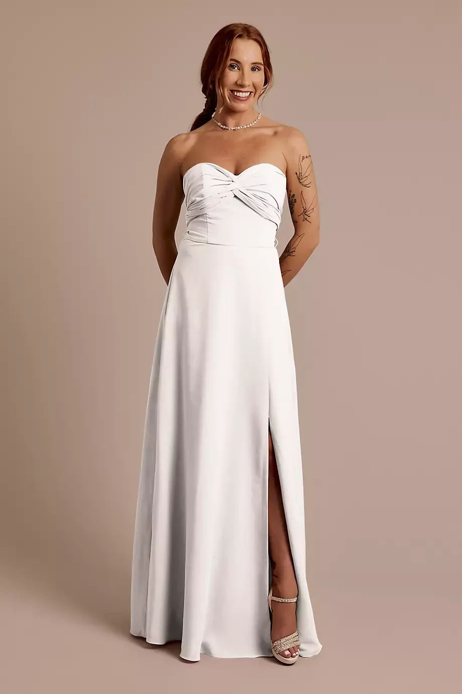 Celebrate DB Studio Convertible Chiffon Dress in White Size: 0 David's Bridal
