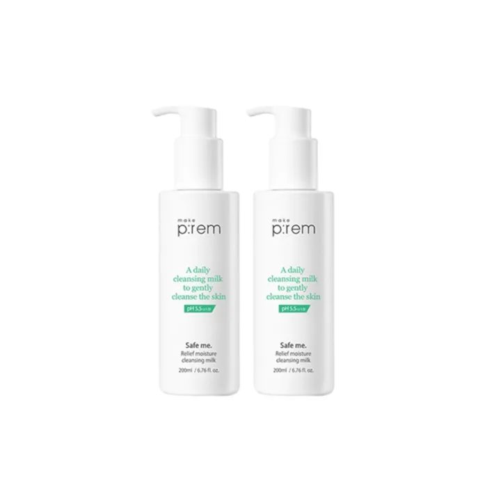 make p:rem - Safe Me. Relief Moisture Cleansing Milk - 200ml - White (2ea) Set