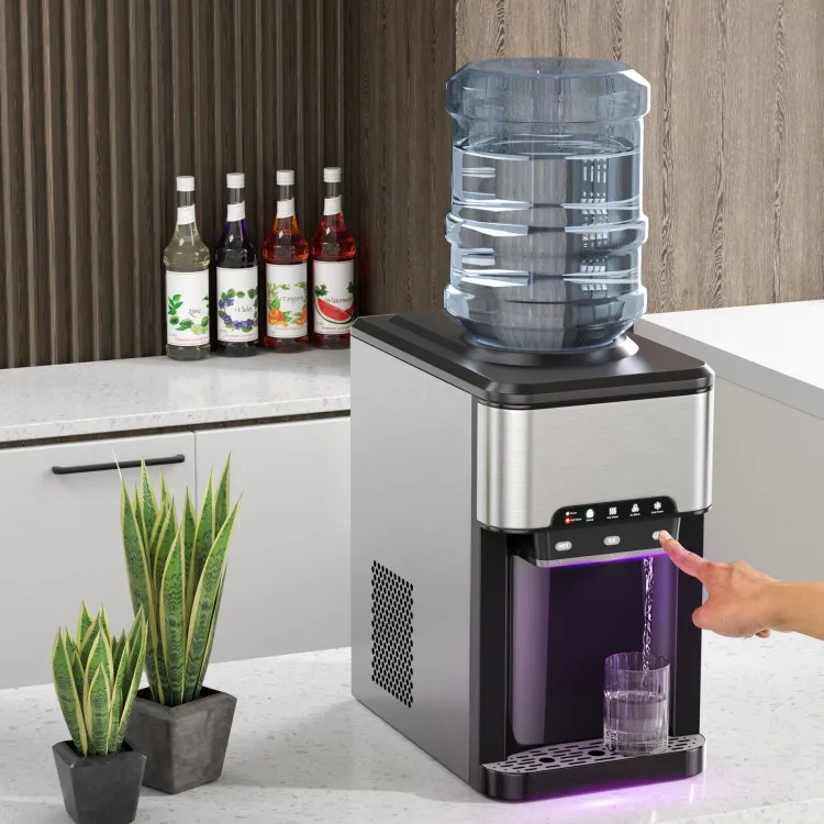 3-in-1 Water Cooler with Built-In Ice Maker
