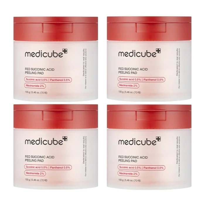 medicube - Red Succinic Acid Peeling Pad - 155g/70pads (4ea) Set