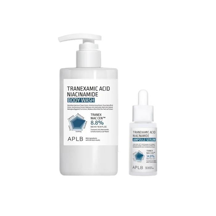 APLB - Tranexamic Acid Niacinamide Body Wash - 300ml (1ea) & Ampoule Serum - 40ml (1ea) Set
