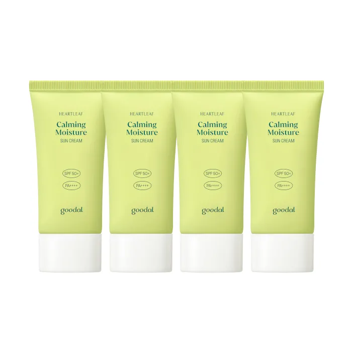 Goodal - Heartleaf Calming Moisture Sun Cream SPF50+ PA++++ - 50ml (4ea) Set (New)