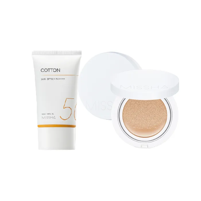 Missha Missha Cotton Sun X Magic Cushion Moist Up Medium Beige Set