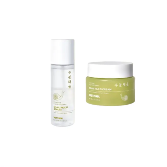 PRETTYSKIN - Snail Multi Cream - 100ml (1ea) + Snail Multi Serum - 150ml (1ea) Set