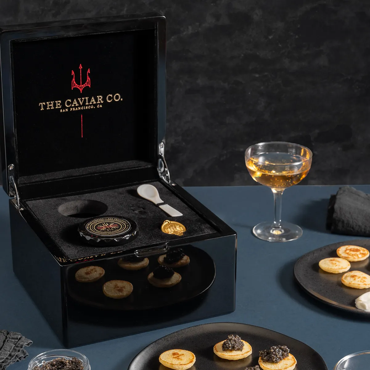 The Caviar Co. Tasting Duo Lacquer Case - Ostera and Siberian Sturgeon