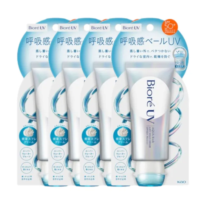 Kao - Biore UV Aqua Rich Airy Hold Cream SPF50+ PA++++ - 70g (4ea) Set
