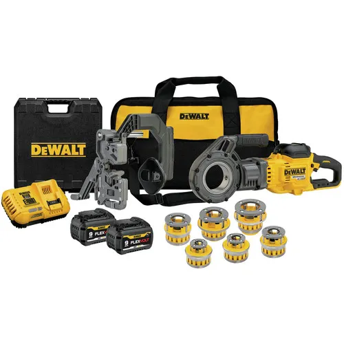 Dewalt 60V MAX FLEXVOLT Brushless Lithium-Ion Cordless Pipe Threader Kit with Die Heads (9 Ah) - DCE700X2K