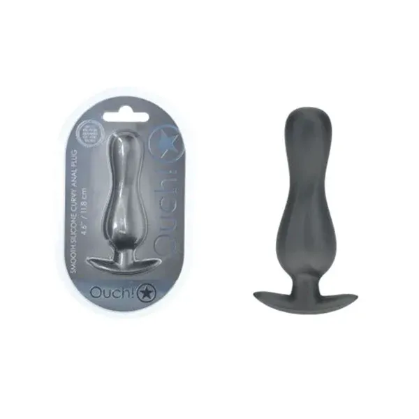 Ouch Curvy Anal Plug Gun Metal Grey