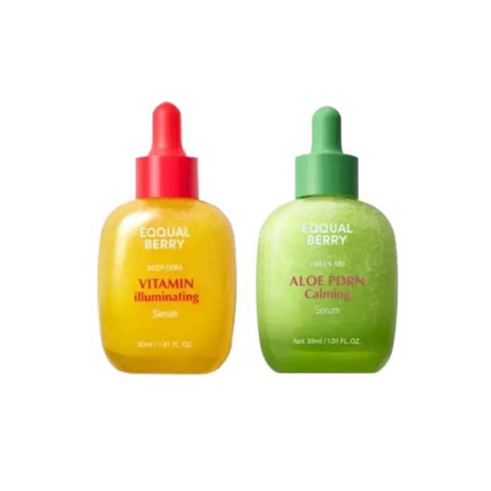EQQUALBERRY - Vitamin Illuminating Serum - 30ml (1ea) + Aloe PDRN Calming Serum - 30ml (1ea) Set