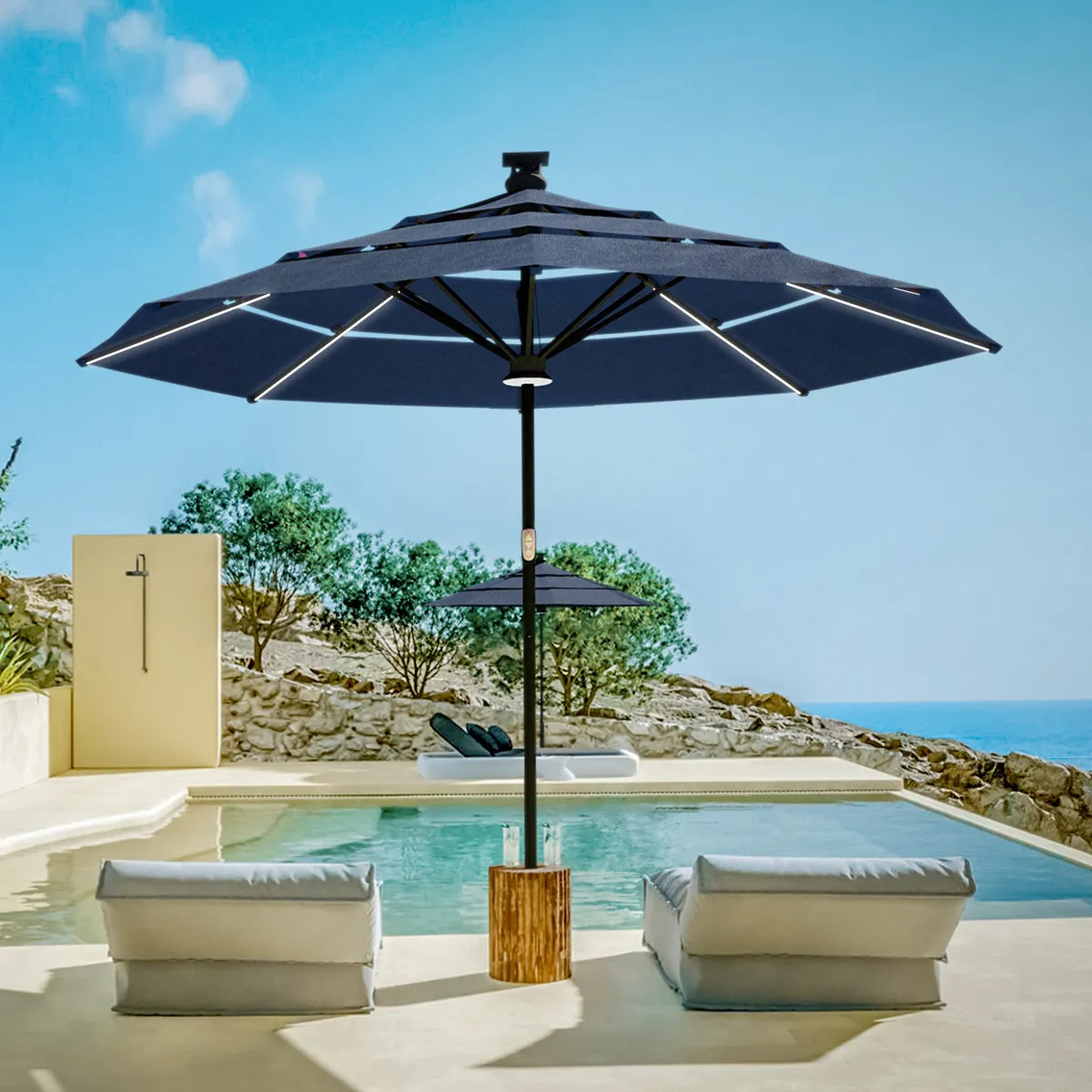 11' Smart Outdoor Umbrella - Dove