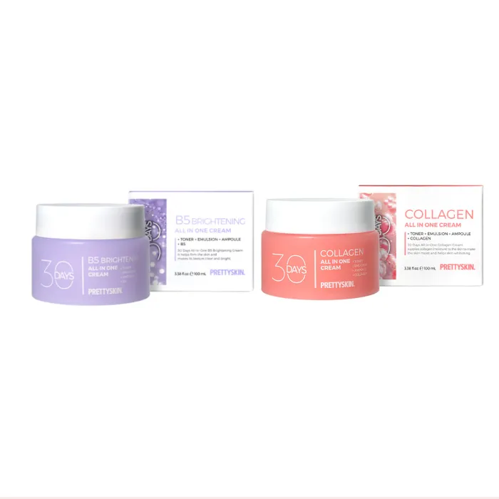 PRETTYSKIN - 30 Days All In One B5 Brightening Cream - 100ml (1ea) + Collagen Cream - 100ml (1ea) Set