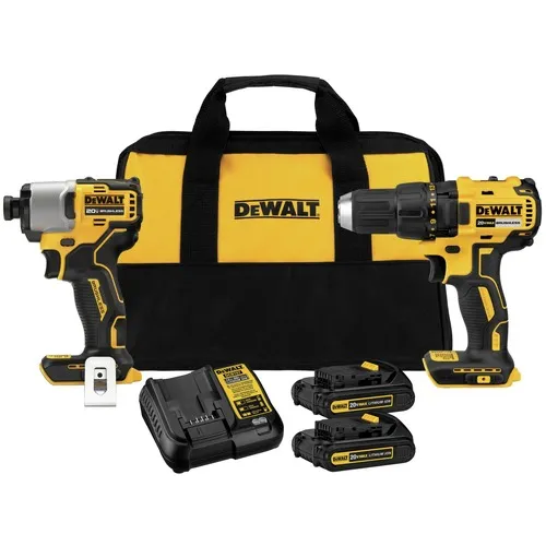 Dewalt 20V MAX Brushless Lithium-Ion 1/2 in. Cordless Drill Driver and 1/4 in. Impact Driver Combo Kit with 2 Batteries - DCK275C2